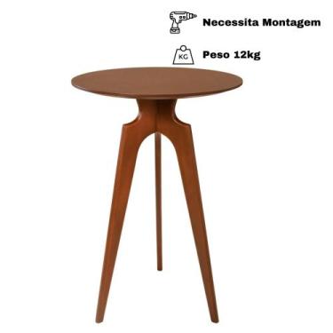 Imagem de Mesa Bistrô Alta Grécia Madeira Maciça Tampo Lâminado Castanho - Refin