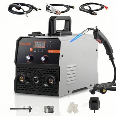 Imagem de Máquina de Solda 3 em 1 MIG MMA TIG 250A 110V/220V com Display LCD - Soldadora Sem Gás, Inverter IGBT, Compacta e Econômica (220, Volts)