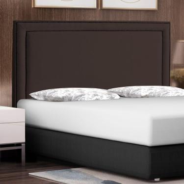 Imagem de Cabeceira Cama Box Casal Queen Size Maísa 160cm Com Frame Veludo Marrom - Abmaza