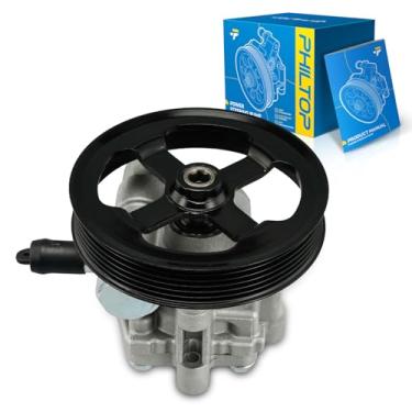 Imagem de PHILTOP Bomba de direção hidráulica de substituição 21336, adequada para 2008-2010 Lancer 2.0L, 2009-2015 Lancer 2.4L, 2008-2013 Outlander 2.4L, bomba de direção hidráulica com polia