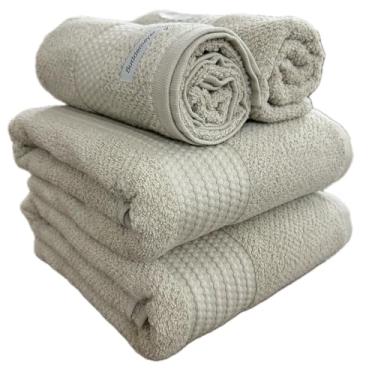 Imagem de Jogo De Banho Gigante Buddemeyer Amare Extra Soft 100% Algodão Toalha Banhão Alta Absorção Macia Grande 4 Peças (Bege 1769)