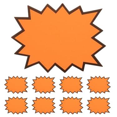 Imagem de PATIKIL 80 peças de etiquetas explosivas, 17,8 x 14 cm, placas de neon fluorescentes, etiquetas de preço, autoadesivas, grande venda, para venda de varejo, mercado, negócios, garagem, venda, laranja