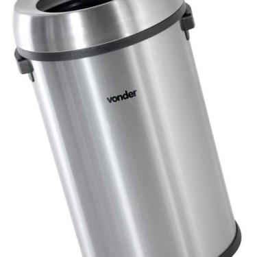 Imagem de Lixeira Redonda 65 Litros Inox Sem Tampa Vonder