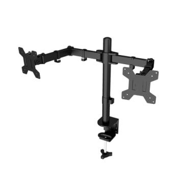 Imagem de Simple Trending Suporte de mesa para monitor duplo, suporte de monitor totalmente ajustável para 2 telas de até 81 cm e máximo de 8 kg cada, VESA 75 x 75 e 100 x 100, preto