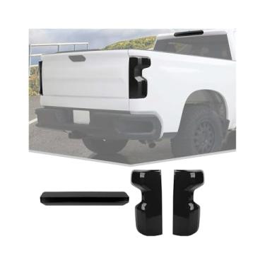 Imagem de JeCar 3rd Third Brake Light Cover & Tail Light Cover Compatível com Chevy Silverado Accessories 2022 2023 2024 2025, preto fumê
