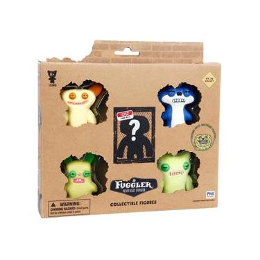 Imagem de Kit com 5 Mini Bonecos Fuggler 6cm Amarelo, Azul, Verde e Verde Claro