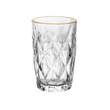 Imagem de Copo Alto Com Fio De Ouro Diamond 390Ml Vidro