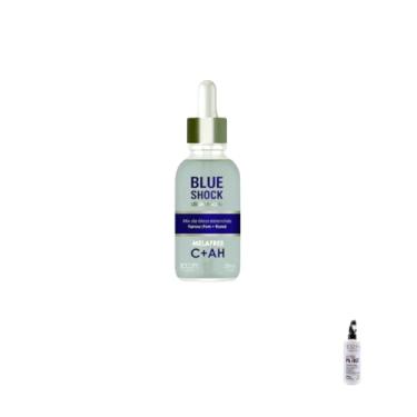 Imagem de Genérico Kit Blue Shock, Sérum Facial com Yarrow e Romã, Loção para Pele Normal, Hidratação e Firmeza, Rosto e Cabelo, Controle de Volume e Frizz, Unissex