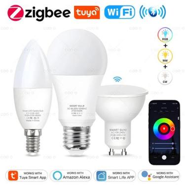 Imagem de Lâmpada LED Inteligente ZigBee Tuya Wifi Bluetooth Regulável RGB CW GU