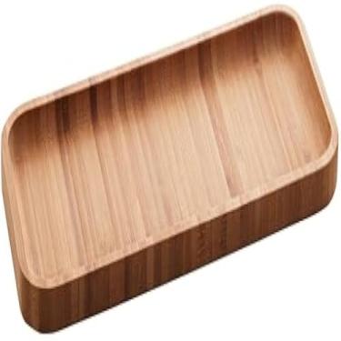 Imagem de Bandeja de bambu natural, formato retangular, organizacao, facil limpeza, resistente, ecologicamente correto, leve, bambu,