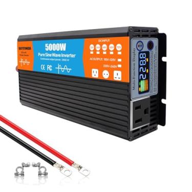 Imagem de Inversor de onda senoidal pura de 5000W, conversor de CC 12 V/24 V/48 V/60 V/72 V para CA 120 V/240 V, inversor de energia para RV, caminhão, energia solar, residência,48V to 220V 50Hz
