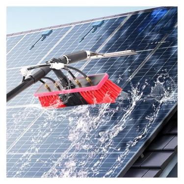 Imagem de SPXMQSS Escova telescópica para limpeza de janelas, painéis fotovoltaicos e solares, limpador extensível, limpador de telhado, kit de poste alimentado por água, 4,6 m