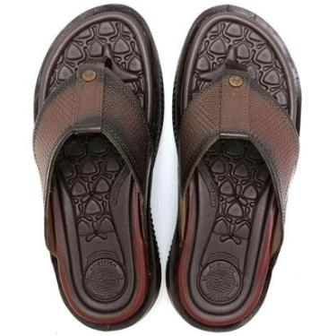 Imagem de Chinelo Masculino Pegada Couro Cravo Marrom - 1331-Masculino