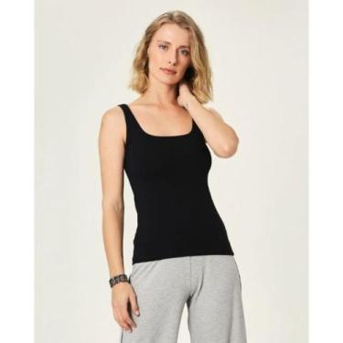 Imagem de Blusa Regata Básica Cotton Light Feminina Malwee Ref. 04492, Preto, M