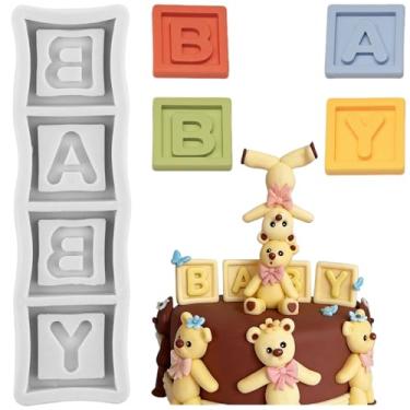 Imagem de MYPRACS Molde de silicone para fondant de letras para decoração de bolo de açúcar, topo de cupcake, pasta de goma de chocolate, argila de polímero