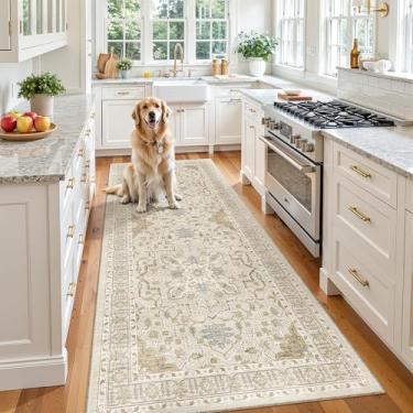 Imagem de Madane Corredor de corredor 7 x 20, tapetes de cozinha laváveis tapete de entrada 2,4 m vintage caminho de cozinha antiderrapante tapete de casa de fazenda tapete corredor para banheiro, sala de estar
