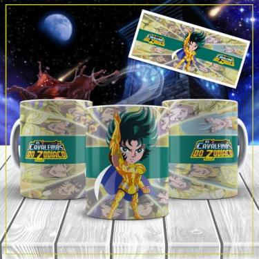 Imagem de Caneca Porcelana Os Cavaleiros do Zodíaco Cavaleiro de Ouro Todos Os Personagens 325ml (Capricórnio)