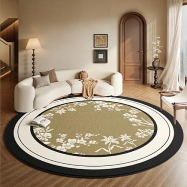 Imagem de Tapete redondo para quarto, cabeceira, vestiário, penteadeira, cadeira, tapete de chão, decoração para casa, sala de estar (diâmetro 140 cm/GU4253-QT)