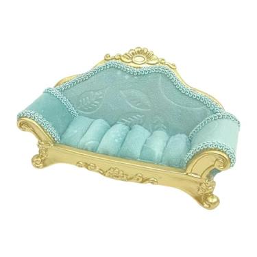 Imagem de APLVFFZH Suporte para Expositor de Joias em Formato de Sofá, Organizador de Joias Multifuncional para Lojas, Cômodas E Expositores de Fotografia, Verde