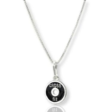 Imagem de Colar Corrente Pingente Anilha Academia exercício funcional Prata Lei 