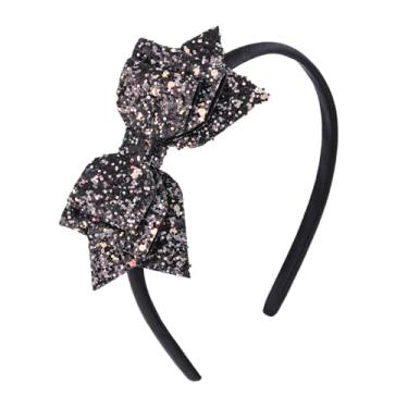 Imagem de Amybasic Faixa de cabeça para meninas com glitter, acessório de cabelo de borboleta com lantejoulas brilhantes para crianças, linda faixa de cabeça infantil para Natal, Halloween, festas de