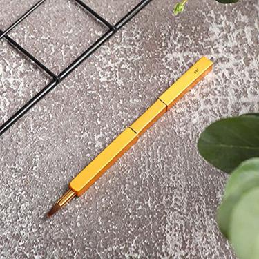 Imagem de Semme Pincel Retrátil para Lábios, Portátil, Macio, Cabelo, Brilho Labial, Ferramenta de Maquiagem para Mulheres, Homens, Kit de Maquiagem de Viagem, Preto, Prata e Dourado (Ouro)