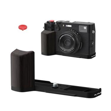 Imagem de BRDRC Punho para FUJIFILM X100VI / X100V, suporte em forma de L com adaptador de parafuso 1/4 e placa de liberação rápida Arca e botão do obturador para acessórios de câmera Fuji X100VI / X100V (preto