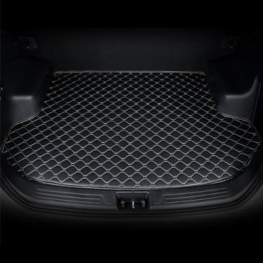 Imagem de Tapete de couro para porta-malas de carro para Porsche Taycan 2019-2024 - Protetor de bandeja de carga antiderrapante à prova d'água para porta-malas traseiro - Acessórios interiores com design de