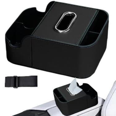 Imagem de Organizador de console automotivo, caixa de lenços de apoio de braço, 2 suportes para copos de bebida, caixa de apoio de braço para , bandeja de suporte de copo de , organizador de descanso