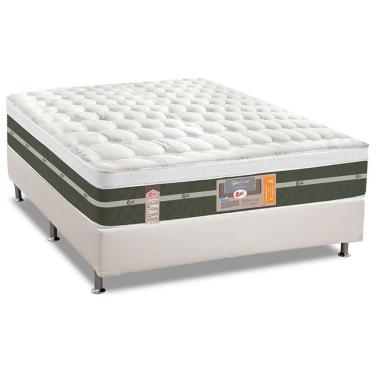 Imagem de Cama Box Casal: Colchão Molas Bonnel Castor Silver Star Air + Base Crc Courano White(138X188)