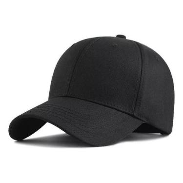 Imagem de Boné Básico Aba Curva Liso Unissex Adulto Ajuste , Preto, 58cm