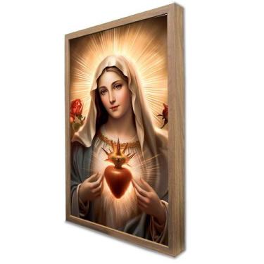 Imagem de Quadro Decorativo Coração Imaculado de Maria Santíssima em Moldura Cai