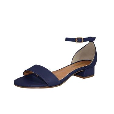Imagem de Sandália Salto Baixo Grosso 3cm Luiza Sobreira Azul Marinho Mod. 2228