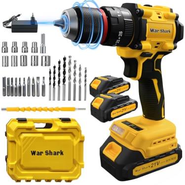 Imagem de Furadeira Parafusadeira Impacto Brushless 3 Em 1, Parafusadeira e Furadeira Motor Brushless com Impacto 21V Sem Fio 55N.m, 3200 RPM com 2 Baterias