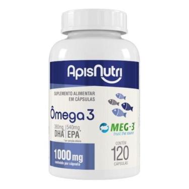 Imagem de Ômega 3 1000mg Apisnutri 120 Cápsulas  Óleo de Peixe EPA DHA