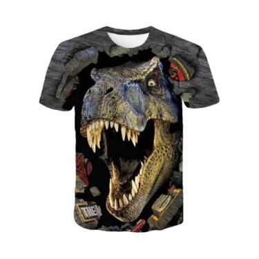 Imagem de Camiseta De Dinossauro Para Meninos, Camiseta Infantil De Verão Com De