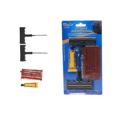 Imagem de Kit Remendo Reparo Macarrão Pneu Carro Moto Sem Câmara - Western