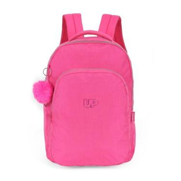 Imagem de Mochila de Costas Média Juvenil Crinkle Pompom Básica Up4you, Rosa, Ún