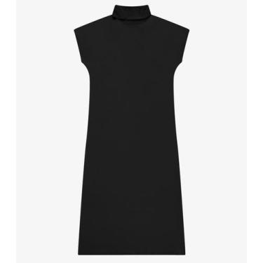 Imagem de Vestido Super Midi Feminino Com Gola Alta Rovitex Preto, P, Preto