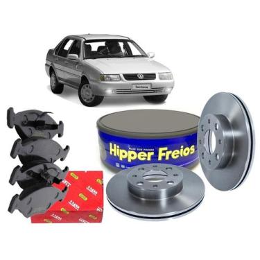 Imagem de Kit Discos Ventilados HIPPER FREIOS + 01 Jogo de Pastilhas TRW Diantei