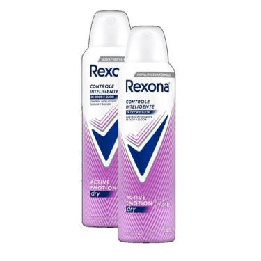 Imagem de kit 2 Desodorante Aerosol Antitranspirante Rexona Active Emotion 150ML