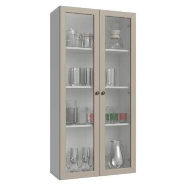 Imagem de Módulo Cristaleira 70 Cm 2 Portas De Vidro Branco-crema Vik Madesa Bra