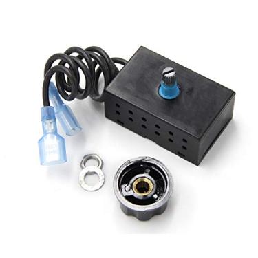 Imagem de Hongso Ventilador de lareira para ventilador de ventilador de reostato variável com velocidade liga/desliga Ctrl com 2 conectores machos, controle de velocidade do ventilador de lareira