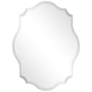 Imagem de Empire Art Direct Espelho de parede moderno sem moldura para penteadeira e banheiro 2,54 cm borda chanfrada, pronto para pendurar, 61 cm x 1 cm x 81 cm, transparente