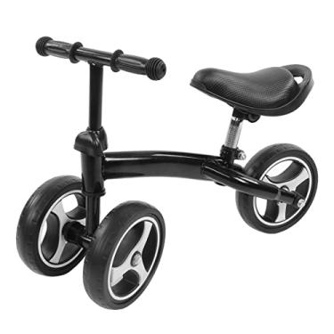 Imagem de Andador de bicicleta infantil sem pedal com 3 rodas para bebês de 1 a 6 anos meninos meninas andador de bicicleta infantil(黑色)