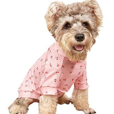 Imagem de JENPECH Camiseta para animais de estimação cão de 2 pernas super macio pulôver sólido livre de alergias rosa leve GG
