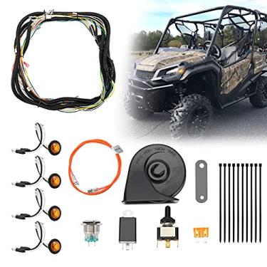 Imagem de Kit de seta UTV/ATV, kemimoto Universal Street Legal com interruptor e kit de buzina LED âmbar compatível com UTV Honda, Polaris, Can-Am, Kawasaki