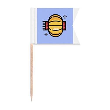 Imagem de Linda lanterna chinesa para palito de dentes, marcadores de rotulagem para bolo de festa, prato de queijos