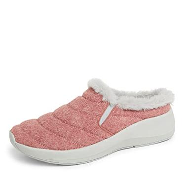 Imagem de Dearfoams Tamanco feminino original Comfort Amaya Wedge, rosa, 37