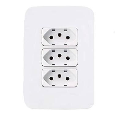 Imagem de Conjunto Tomada Tripla Branca 10a 4x2 Margirius B3